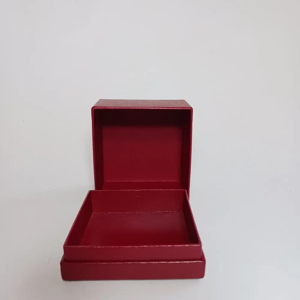 Cartier Empty Box maroon Red with gold script writing 3.25 x 3.5 x 2.5 inches